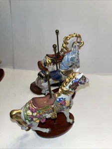 Franklin Mint - Pferd - Schatzkammer der Karussellkunst - 1988 3 Pferde - Bild 1 von 16