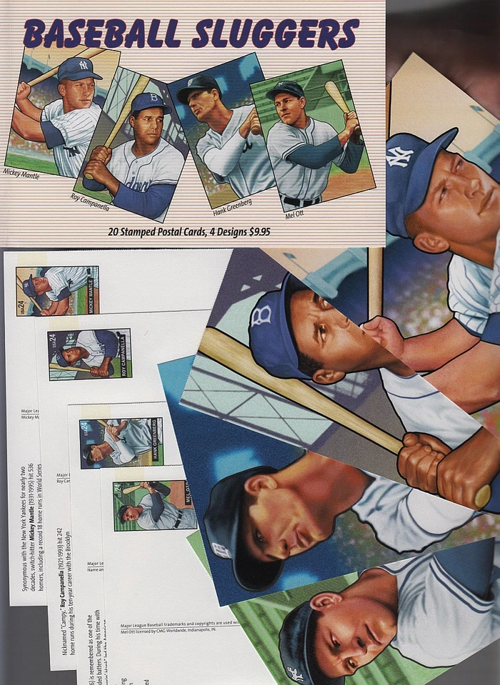2006 Baseball Sluggers Sc UX454-UX457a MINT 24c postal cards booklet of 20 - Image 1 of 1