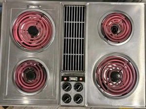 JENN-AIR STAINLESS 30" ELECTRIC DOWNDRAFT COOKTOP C202 Tested, See Pictures - Picture 1 of 24