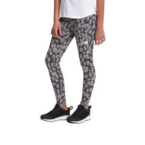 THE NORTH FACE Leopard Never Stop Leggings Girls XL UPF Gray Outdoor Sporty NWOT - Picture 1 of 13