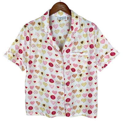 Cupcakes and Cashmere Pajama Set Lounge Pink Donut Pattern Shorts Women's M - Image 1 of 4