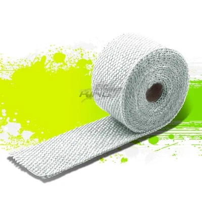 TUBO COLECTOR DE ADMISIÓN TURBO ESCAPE CABEZAL 2"W 15 FT/180"L CINTA BLANCA ENVOLTURA TÉRMICA Foto 1 de 2