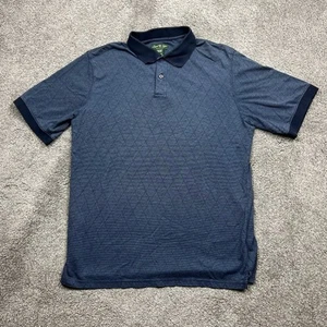 Camisa Polo David Taylor Para Hombre Grande Azul Rayas Cortas Manga Diamante Golf Golf - Imagen 1 de 9