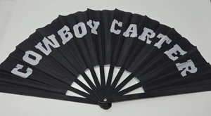 AUTHENTIC Beyonce Cowboy Carter Official Merch Horse Renaissance Black Fan - Picture 1 of 3