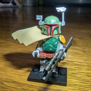 Custom Handmade Star Wars Boba Fett Minifigure Minifig Plastic armor Cloth Cape - Foto 1 di 3