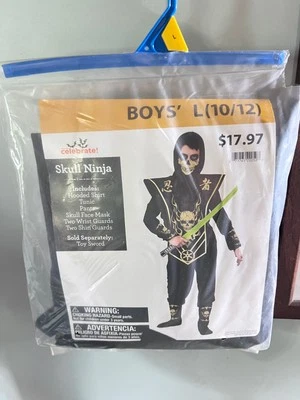 Nuevo Disfraz Calavera Ninja Halloween Jóvenes Niños Niños - Conjunto Estilo Mortal Kombat Foto 1 de 3