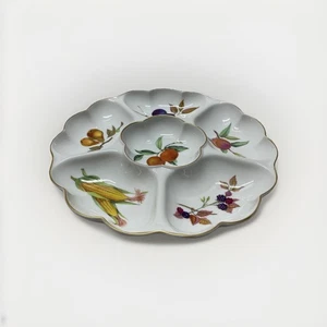 Vintage ROYAL WORCESTER Fine Porcelain EVESHAM 34cm 6-Parts Snack/Dip Crudite - Picture 1 of 24