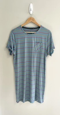 Vestido Smartwool Mujer Merino 150 Manga Corta Azul Rayas Mediano 15122-D53 Foto 1 de 4