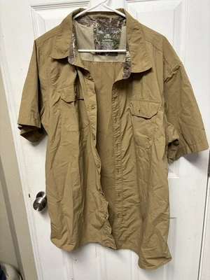 Men's Realtree Hunting Shirt Size XXL Moisture Wicking Performance Tan - Image 1 of 3