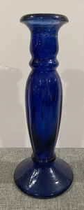 Cobalt Blue Glass 9" Traditional Candle Holders Vintage - Picture 1 of 8
