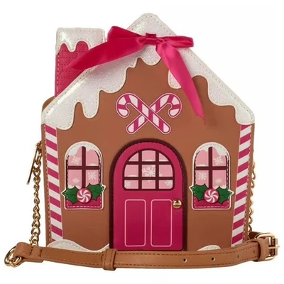 Nuevo con etiquetas Bolso Bandolera Betsey Johnson Casa Pan de Jengibre Marrón Multi Pequeño Vacaciones Foto 1 de 4