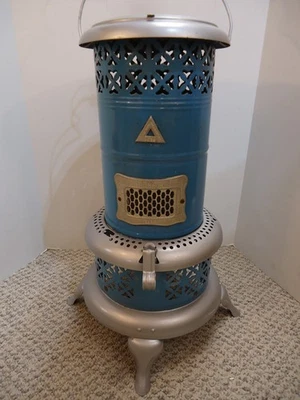 Calentador de aceite de queroseno vintage Perfection #1630 solo carcasa de esmalte azul, sin tanque Foto 1 de 4