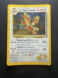 LT. SURGE'S FEAROW 7/132 POKEMON GYM HEROES HOLO RARE HP/DMG - Picture 1 of 2