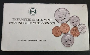 1989 Uncirculated Coin Set U.S Mint Original Packaging Phila and Denver Mints  - Picture 1 of 3