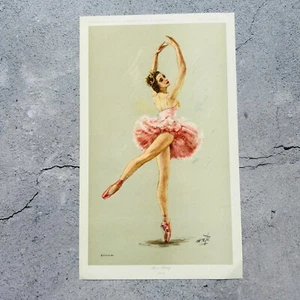 Bailarina rosa Edward Gross Rose Fairy de MONTE impresión litográfica vintage 11" - Imagen 1 de 9