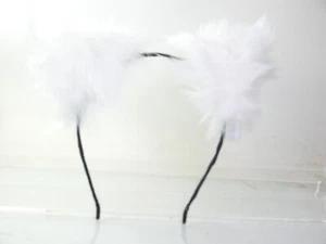 3 Light up Soft White Furry Kitty Cat Ears Headband withYELLOW LED Lights(3 SETT - Picture 1 of 3