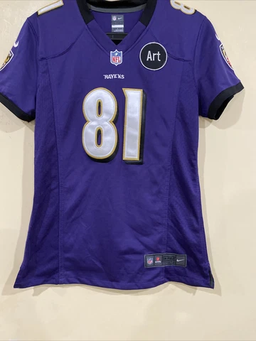 NIKE Anquan Boldin Jersey Baltimore Ravens Womens Small OnField Purple Art Patch Cover