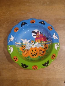 Vintage 90's Halloween Decorative Candy/Popcorn Bowl 14x14 EUC - Imagen 1 de 7