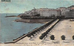 CPA 20 CORSE BASTIA TERRASSE DE LA PLACE SAINT NICOLAS ET CASERNE MARBEUF - Imagen 1 de 1