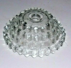  Pressed Glass Round Lamp Chandelier CLEAR BOBECHE 5" Diameter X 2" THICK - Picture 1 of 4
