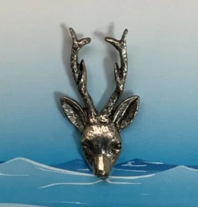 Roe Deer Head Silver Pewter Lapel Pin Badge (P) - Picture 1 of 2