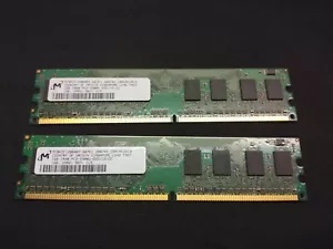 2 x 1GB Micron MT8HTF12864AY-667E1 DIMM PC2-5300 DDR2 66MHz Desktop Memory RAM - Picture 1 of 2