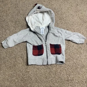 Tommy Bahama Hooded Jacket Boys sz 12M Gray Full Zip Dinosaur Hood Pocket Front - Picture 1 of 6