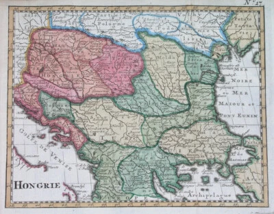 1755 nice ORIGINAL MAP ROMANIA BULGARIA HUNGARY SLOVAKIA CROATIA POLAND SERBIA - Image 1 of 4