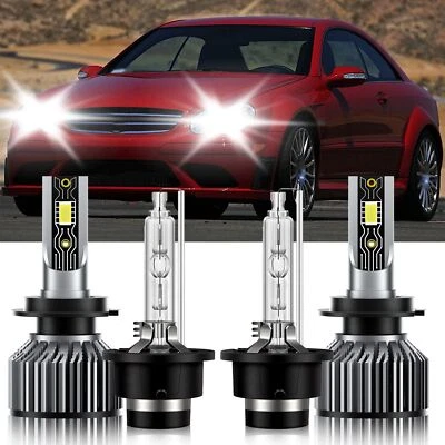 For Mercedes-Benz CLK63 AMG 2008-2009 H7 D2S LED HID Headlight 6500K Bulbs Kit - Image 1 of 4
