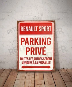 Blechschild Vintage Renault Sport Privatparkplatz Schild Garage Dekoration Deko - Bild 1 von 3