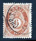 Norwegen 1865 Posthorn Sc # 20 Gebraucht (Schlüssel Wert) Cv $ 72.50