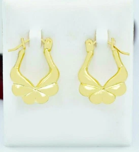 HOOPS SM EARRINGS SOLID 10k Yellow Gold - MADE IN USA - New With Tag - Picture 1 of 3