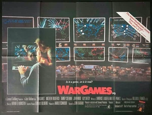 War Games ORIGINAL Quad Movie Cinema Poster Matthew Broderick 1983 - Imagen 1 de 9
