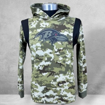 Nike NFL Baltimore Ravens Hoodie Camo Pullover Sweatshirt Kids Size L (14/16) - Image 1 of 4