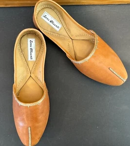 Handgefertigte indische Jutti Punjabi Damenschuhe Leder US-Größe 9 Jutties Mojaries - Bild 1 von 19