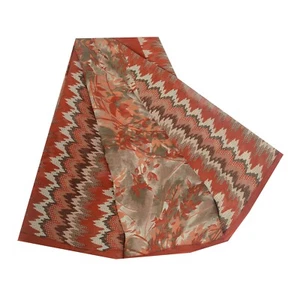 Sanskriti Vintage Sarees Quilting Felting Craft Fabric Pure Georgette Print Sari - Picture 1 of 12