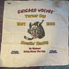 Vintage CHICAGO WOLVES HOWLIN' HANKY TURNER CUP 1997-1998 Chicago Sun Times