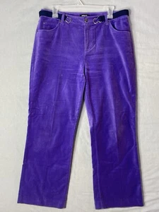 Vintage Metrostyle  Womens Pants Size 12 Purple 100% Cotton Texture with Belt - Picture 1 of 13