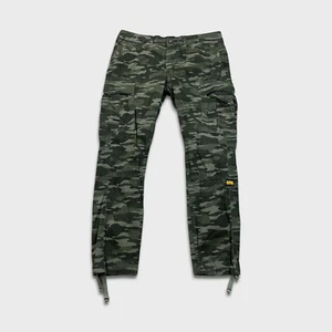 Pantalone uomo G Star grezzo 34x29 verde 3301 mimetico slim gamba conica cargo utility - Foto 1 di 11