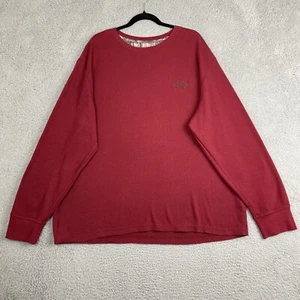 Real Tree Thermal Top Men 2XL Extra Extra Large Burgundy Waffle Knit Woven Tee - Picture 1 of 15