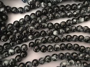 500 CRACKLE CRYSTAL GLASS BEADS 8 MM SOLD BY 5 STRANDS OR LOOSE BEADS - Picture 1 of 8