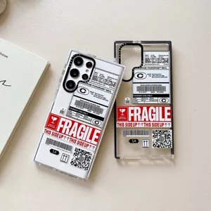 For Samsung Galaxy S23 Ultra S22 S21 S20+ Fragile Label Pattern Phone Case Cover - Picture 1 of 9