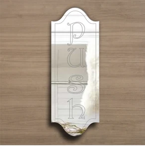 PUSH Door Sign Plaque Signage Acrylic Mirror Office Any Name/Room-Stick or Hang - Picture 1 of 11