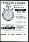 1960 Omega Timer Stopwatch Stop Watch Photo Prestons Uk Vintage Print Ad