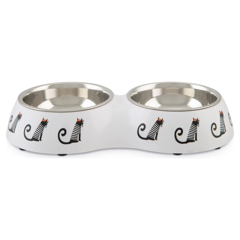 Beeztees Katzen Doppelnapf Muzy 27 cm weiß, 2x 160 ml, rutschfest - Bild 1 von 1