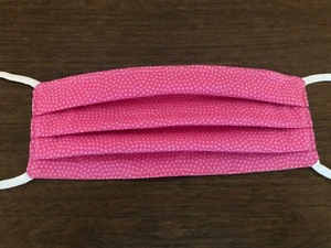 Máscara facial rosa - rosa puntos. 100 % edredones algodón. Tallas para niños, adolescentes y adultos. - Imagen 1 de 3