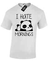I HATE MORNINGS T Shirt Funny Panda Sleepy  Tumblr Vlogger Zalfie Summer NEW