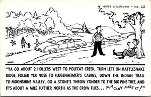 Vtg Comic You Can't Miss It Funny Driver Asks For Directions 1950s Postcard - Picture 1 of 2
