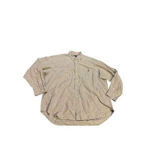 Ralph Lauren Mens Tan Textured Button Down Shirt Long Sleeve Casual Big Shirt L - Picture 1 of 9