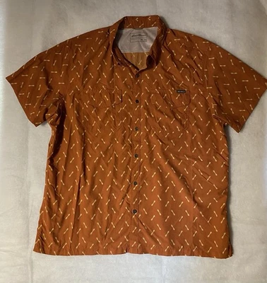 Eddie Bauer Shirt Mens 2XL Spork All Over Print Nylon Button Up - Image 1 of 4